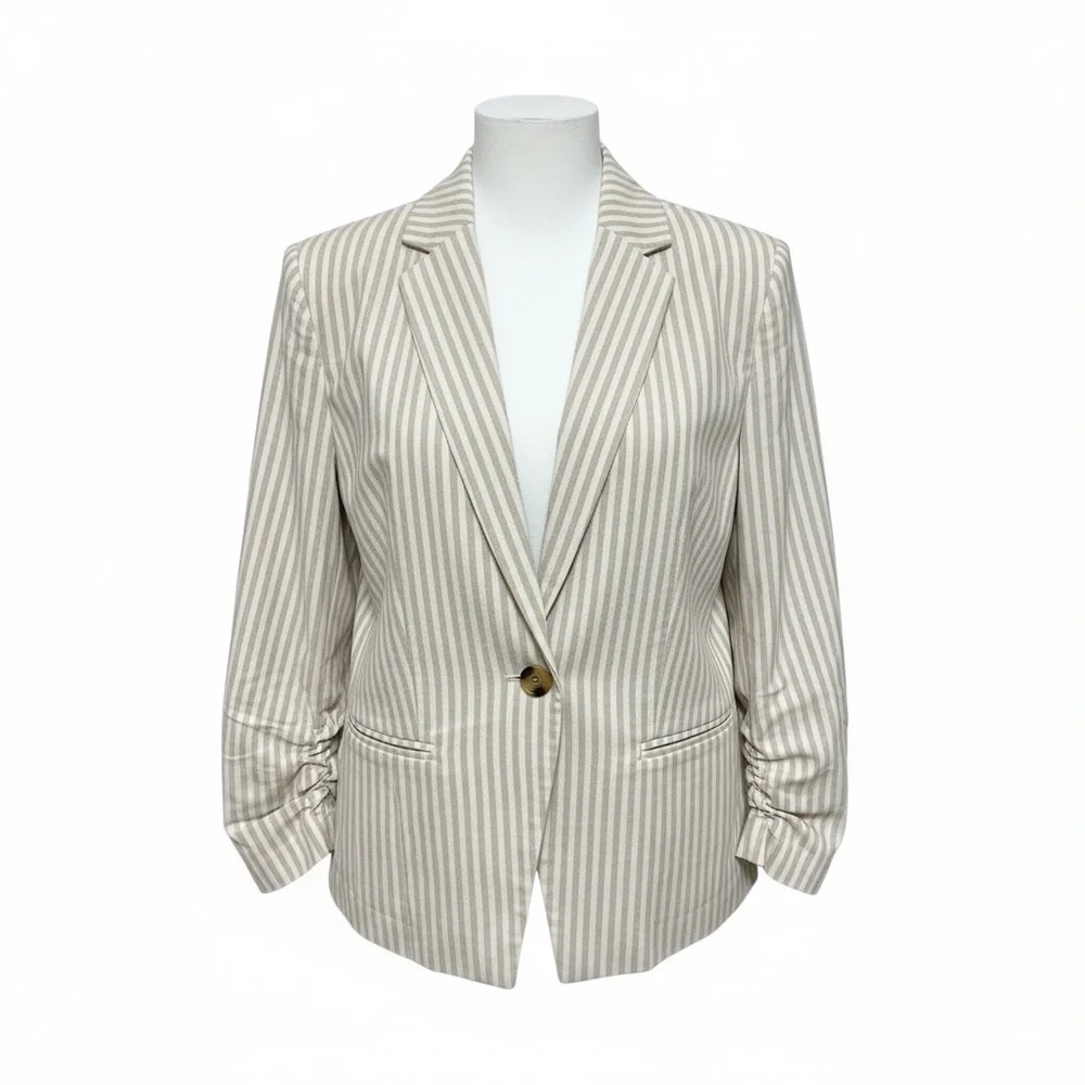 Roz & Ali Striped Blazer Jacket